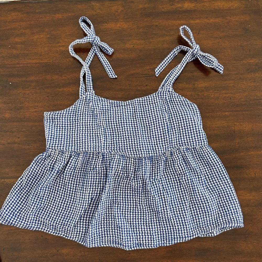Old Navy Blue & White checked top